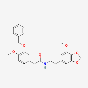 2-[3-(Benzyloxy)-4-methoxyphenyl]-N-[2-(7-methoxy-2H-1,3-benzodioxol-5-yl)ethyl]acetamide