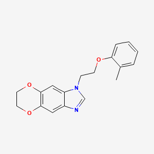 1-[2-(2-methylphenoxy)ethyl]-6,7-dihydro-1H-[1,4]dioxino[2,3-f]benzimidazole