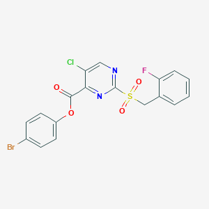 molecular formula C18H11BrClFN2O4S B14978802 4-Bromophenyl 5-chloro-2-[(2-fluorobenzyl)sulfonyl]pyrimidine-4-carboxylate 