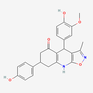 4-(4-Hydroxy-3-methoxyphenyl)-7-(4-hydroxyphenyl)-3-methyl-4,6,7,8-tetrahydro[1,2]oxazolo[5,4-b]quinolin-5-ol