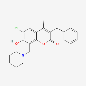 molecular formula C23H24ClNO3 B14978836 3-benzyl-6-chloro-7-hydroxy-4-methyl-8-(piperidin-1-ylmethyl)-2H-chromen-2-one 