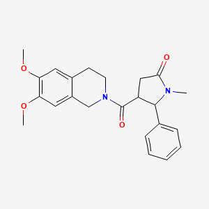 molecular formula C23H26N2O4 B14978866 4-[(6,7-dimethoxy-3,4-dihydroisoquinolin-2(1H)-yl)carbonyl]-1-methyl-5-phenylpyrrolidin-2-one 