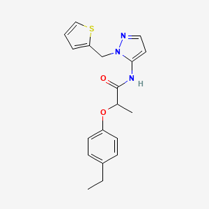 2-(4-ethylphenoxy)-N-[1-(thiophen-2-ylmethyl)-1H-pyrazol-5-yl]propanamide