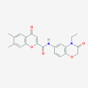 N-(4-ethyl-3-oxo-3,4-dihydro-2H-1,4-benzoxazin-6-yl)-6,7-dimethyl-4-oxo-4H-chromene-2-carboxamide