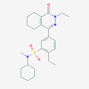 molecular formula C25H35N3O3S B14978879 N-cyclohexyl-2-ethyl-5-(3-ethyl-4-oxo-3,4,5,6,7,8-hexahydrophthalazin-1-yl)-N-methylbenzenesulfonamide 