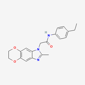 N-(4-ethylphenyl)-2-(2-methyl-6,7-dihydro-1H-[1,4]dioxino[2,3-f]benzimidazol-1-yl)acetamide