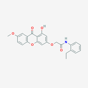 N-(2-ethylphenyl)-2-[(1-hydroxy-7-methoxy-9-oxo-9H-xanthen-3-yl)oxy]acetamide