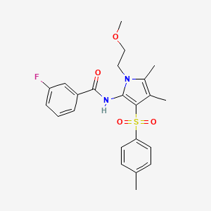 3-fluoro-N-{1-(2-methoxyethyl)-4,5-dimethyl-3-[(4-methylphenyl)sulfonyl]-1H-pyrrol-2-yl}benzamide