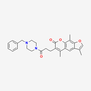 6-[3-(4-benzylpiperazin-1-yl)-3-oxopropyl]-3,5,9-trimethyl-7H-furo[3,2-g]chromen-7-one