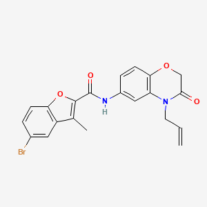 molecular formula C21H17BrN2O4 B14978920 5-bromo-3-methyl-N-[3-oxo-4-(prop-2-en-1-yl)-3,4-dihydro-2H-1,4-benzoxazin-6-yl]-1-benzofuran-2-carboxamide 