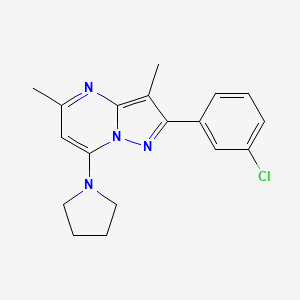 molecular formula C18H19ClN4 B14978933 1-[2-(3-Chlorophenyl)-3,5-dimethylpyrazolo[1,5-a]pyrimidin-7-yl]pyrrolidine 