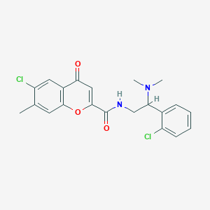 molecular formula C21H20Cl2N2O3 B14978941 6-chloro-N-[2-(2-chlorophenyl)-2-(dimethylamino)ethyl]-7-methyl-4-oxo-4H-chromene-2-carboxamide 