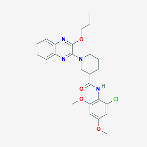 N-(2-chloro-4,6-dimethoxyphenyl)-1-(3-propoxyquinoxalin-2-yl)piperidine-3-carboxamide