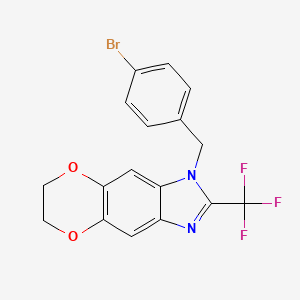 1-(4-bromobenzyl)-2-(trifluoromethyl)-6,7-dihydro-1H-[1,4]dioxino[2,3-f]benzimidazole