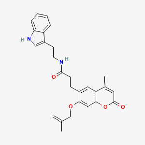 N-[2-(1H-indol-3-yl)ethyl]-3-{4-methyl-7-[(2-methylprop-2-en-1-yl)oxy]-2-oxo-2H-chromen-6-yl}propanamide