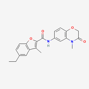 molecular formula C21H20N2O4 B14978961 5-ethyl-3-methyl-N-(4-methyl-3-oxo-3,4-dihydro-2H-1,4-benzoxazin-6-yl)-1-benzofuran-2-carboxamide 