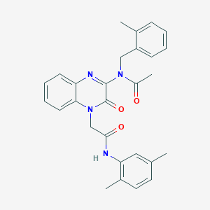 N-(4-{2-[(2,5-dimethylphenyl)amino]-2-oxoethyl}-3-oxo-3,4-dihydroquinoxalin-2-yl)-N-(2-methylbenzyl)acetamide