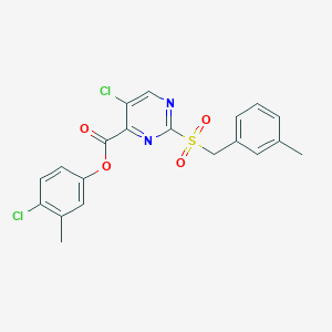 4-Chloro-3-methylphenyl 5-chloro-2-[(3-methylbenzyl)sulfonyl]pyrimidine-4-carboxylate