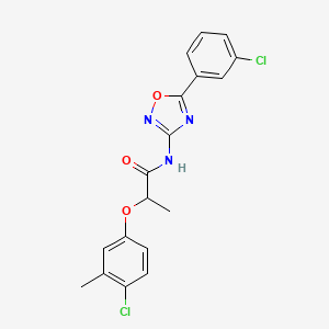 2-(4-chloro-3-methylphenoxy)-N-[5-(3-chlorophenyl)-1,2,4-oxadiazol-3-yl]propanamide