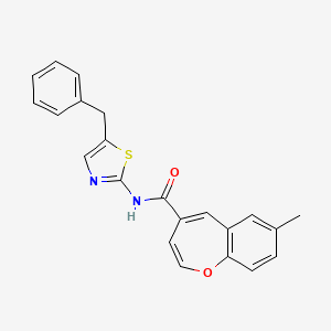 molecular formula C22H18N2O2S B14979039 N-(5-benzyl-1,3-thiazol-2-yl)-7-methyl-1-benzoxepine-4-carboxamide 