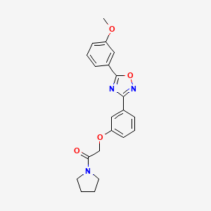 molecular formula C21H21N3O4 B14979040 2-{3-[5-(3-Methoxyphenyl)-1,2,4-oxadiazol-3-yl]phenoxy}-1-(pyrrolidin-1-yl)ethanone 