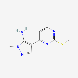 molecular formula C9H11N5S B1497905 1-methyl-4-(2-(methylthio)pyrimidin-4-yl)-1H-pyrazol-5-amine CAS No. 956721-98-5