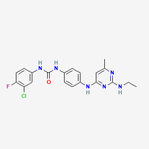 1-(3-Chloro-4-fluorophenyl)-3-(4-((2-(ethylamino)-6-methylpyrimidin-4-yl)amino)phenyl)urea