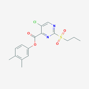 molecular formula C16H17ClN2O4S B14979068 3,4-Dimethylphenyl 5-chloro-2-(propylsulfonyl)pyrimidine-4-carboxylate 