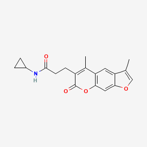 molecular formula C19H19NO4 B14979093 N-cyclopropyl-3-(3,5-dimethyl-7-oxofuro[3,2-g]chromen-6-yl)propanamide CAS No. 859667-86-0