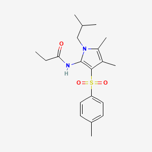 molecular formula C20H28N2O3S B14979115 N-{4,5-dimethyl-3-[(4-methylphenyl)sulfonyl]-1-(2-methylpropyl)-1H-pyrrol-2-yl}propanamide 