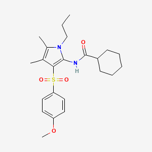 N-{3-[(4-methoxyphenyl)sulfonyl]-4,5-dimethyl-1-propyl-1H-pyrrol-2-yl}cyclohexanecarboxamide