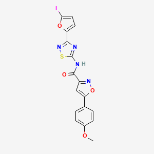 molecular formula C17H11IN4O4S B14979151 N-[3-(5-iodofuran-2-yl)-1,2,4-thiadiazol-5-yl]-5-(4-methoxyphenyl)-1,2-oxazole-3-carboxamide 