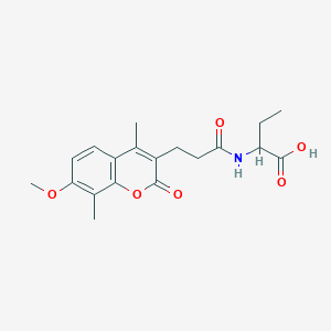 molecular formula C19H23NO6 B14979160 2-{[3-(7-methoxy-4,8-dimethyl-2-oxo-2H-chromen-3-yl)propanoyl]amino}butanoic acid 