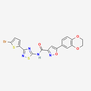 N-[3-(5-bromothiophen-2-yl)-1,2,4-thiadiazol-5-yl]-5-(2,3-dihydro-1,4-benzodioxin-6-yl)-1,2-oxazole-3-carboxamide