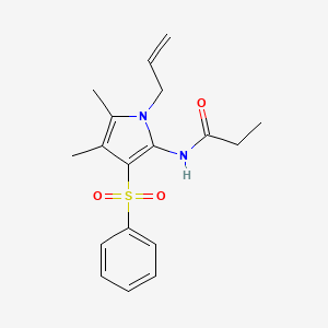 molecular formula C18H22N2O3S B14979190 N-[4,5-dimethyl-3-(phenylsulfonyl)-1-(prop-2-en-1-yl)-1H-pyrrol-2-yl]propanamide 