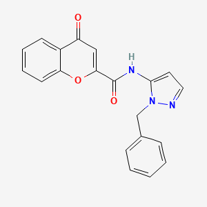 molecular formula C20H15N3O3 B14979195 N-(1-benzyl-1H-pyrazol-5-yl)-4-oxo-4H-chromene-2-carboxamide 