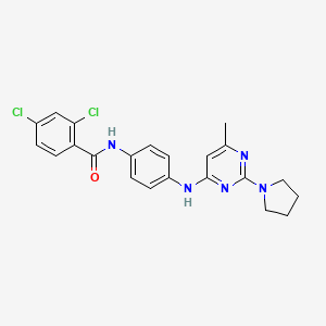 2,4-Dichloro-N-(4-{[6-methyl-2-(pyrrolidin-1-YL)pyrimidin-4-YL]amino}phenyl)benzamide