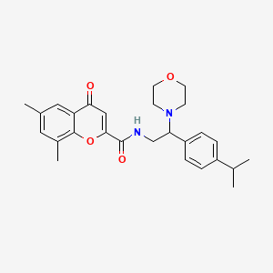 molecular formula C27H32N2O4 B14979204 6,8-Dimethyl-N-[2-(morpholin-4-YL)-2-[4-(propan-2-YL)phenyl]ethyl]-4-oxo-4H-chromene-2-carboxamide 