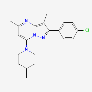 2-(4-Chlorophenyl)-3,5-dimethyl-7-(4-methylpiperidin-1-yl)pyrazolo[1,5-a]pyrimidine