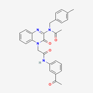 N-(4-{2-[(3-acetylphenyl)amino]-2-oxoethyl}-3-oxo-3,4-dihydroquinoxalin-2-yl)-N-(4-methylbenzyl)acetamide