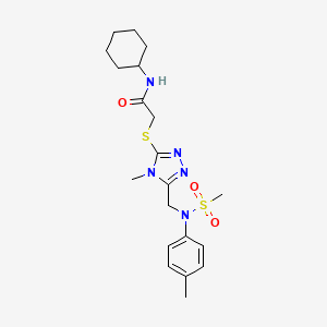 N-cyclohexyl-2-[(4-methyl-5-{[(4-methylphenyl)(methylsulfonyl)amino]methyl}-4H-1,2,4-triazol-3-yl)sulfanyl]acetamide