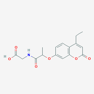 molecular formula C16H17NO6 B14979249 N-{2-[(4-ethyl-2-oxo-2H-chromen-7-yl)oxy]propanoyl}glycine 