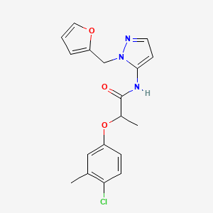 2-(4-chloro-3-methylphenoxy)-N-[1-(furan-2-ylmethyl)-1H-pyrazol-5-yl]propanamide