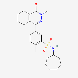 molecular formula C23H31N3O3S B14979279 N-cycloheptyl-2-methyl-5-(3-methyl-4-oxo-3,4,5,6,7,8-hexahydrophthalazin-1-yl)benzenesulfonamide 