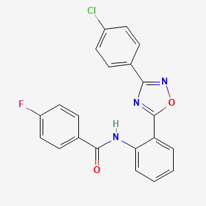 N-{2-[3-(4-chlorophenyl)-1,2,4-oxadiazol-5-yl]phenyl}-4-fluorobenzamide