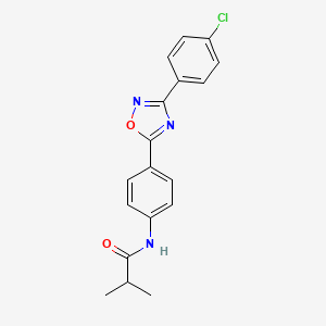 molecular formula C18H16ClN3O2 B14979311 N-{4-[3-(4-chlorophenyl)-1,2,4-oxadiazol-5-yl]phenyl}-2-methylpropanamide 