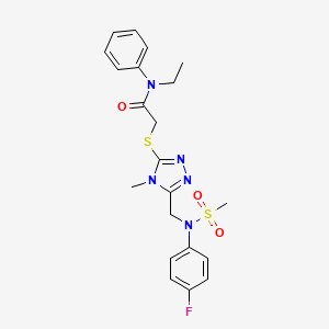 N-ethyl-2-[(5-{[(4-fluorophenyl)(methylsulfonyl)amino]methyl}-4-methyl-4H-1,2,4-triazol-3-yl)sulfanyl]-N-phenylacetamide