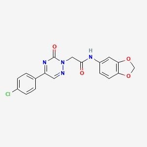 N-(1,3-benzodioxol-5-yl)-2-[5-(4-chlorophenyl)-3-oxo-1,2,4-triazin-2(3H)-yl]acetamide