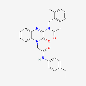 molecular formula C28H28N4O3 B14979378 N-(4-{2-[(4-ethylphenyl)amino]-2-oxoethyl}-3-oxo-3,4-dihydroquinoxalin-2-yl)-N-(2-methylbenzyl)acetamide 