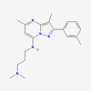 N'-[3,5-dimethyl-2-(3-methylphenyl)pyrazolo[1,5-a]pyrimidin-7-yl]-N,N-dimethylpropane-1,3-diamine